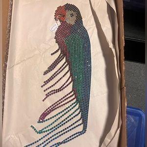 Dorothy Bauer Rhinestone Parrot Brooch